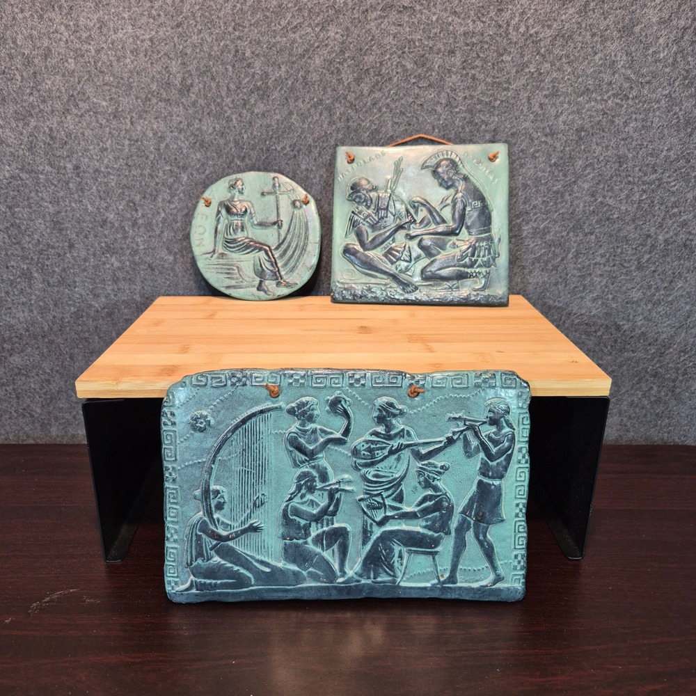 Vtg Greek Museum Reproduction Plaque Collection set of 3 Mythology